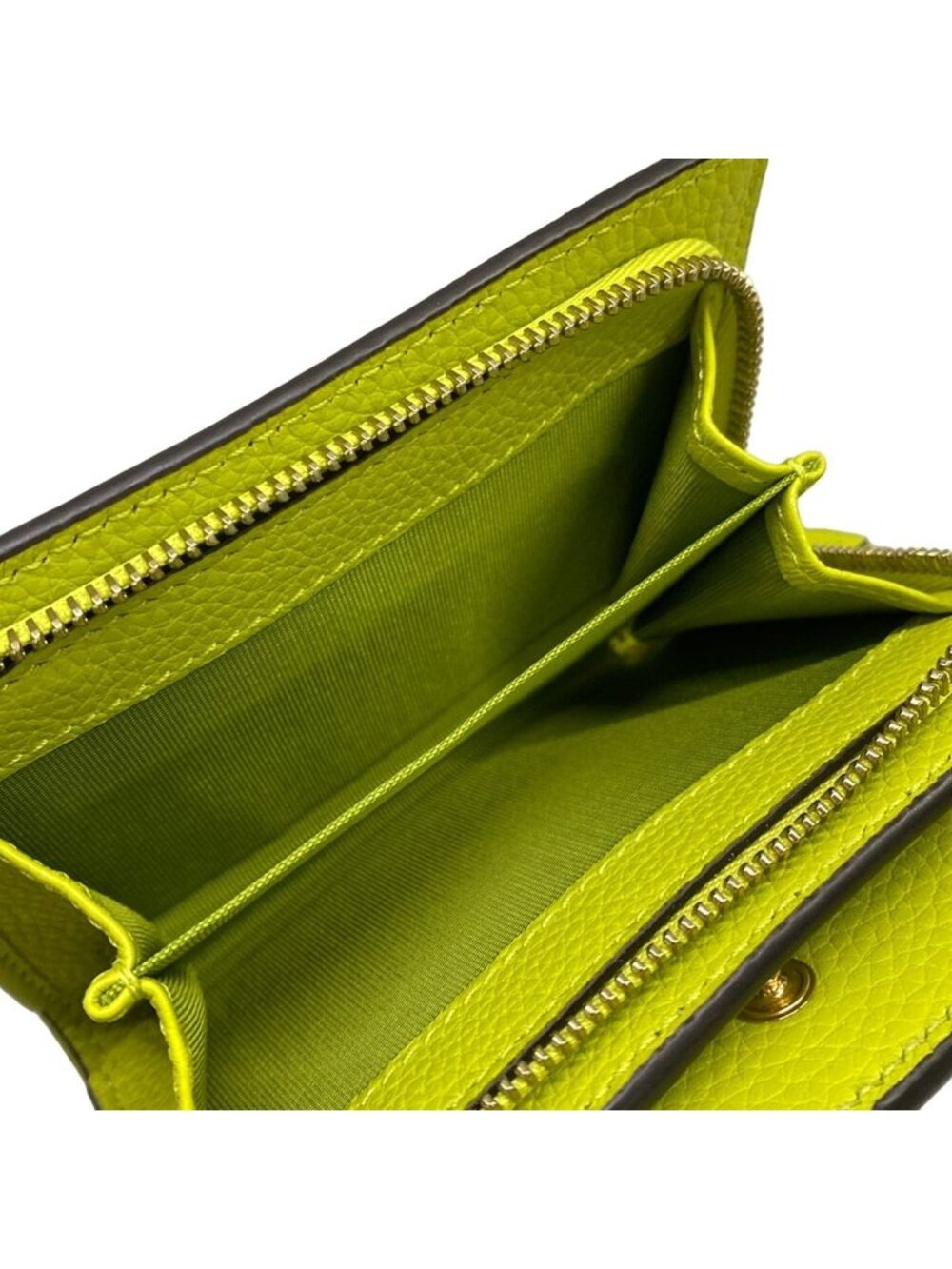 Gucci Bifold Wallet Double G Bicolor Small Light Green Brown Dark Leather - Picture 4 of 11